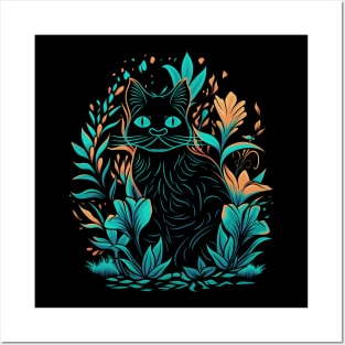 Purrfectly Wonderland - whimsical color cat Posters and Art